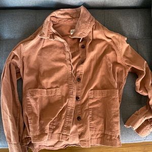 Corduroy Button Up Orange Pink Top
